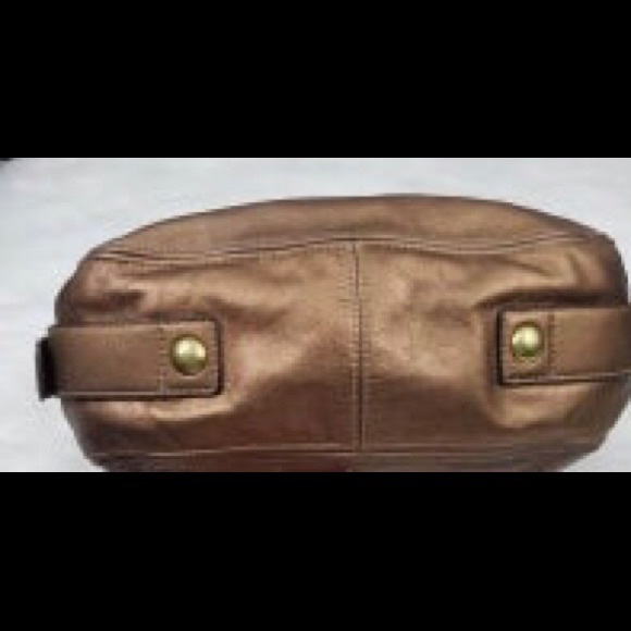 Coach Zoe, Large, Bronze Metallic Hobo Shoulder Bag with Gold-Tone Hardware. - Picture 2 of 9